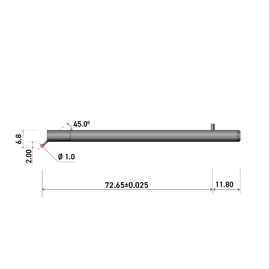 Talymin 5球形测针 100mm 1.0mm Dia Ball at 45ÃƒÂ‚Â° Talymin 5 Stylus Arm